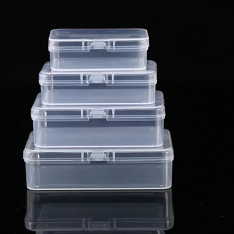 Mini Plastic Rectangular Storage Box Translucent Packing Box Dustproof Durable Strong Jewelry Case Container Home Storage
