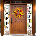Happy Easter 2PC  Bunny Door Banners Polyester Easter Egg Decorative Flags for Outdoor Indoor Holiday Easter Decoration 2025 Lootquake LLC