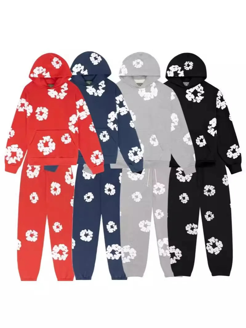 DENIM TEARS Foam Cotton Printed Hoodie Pi-Mart