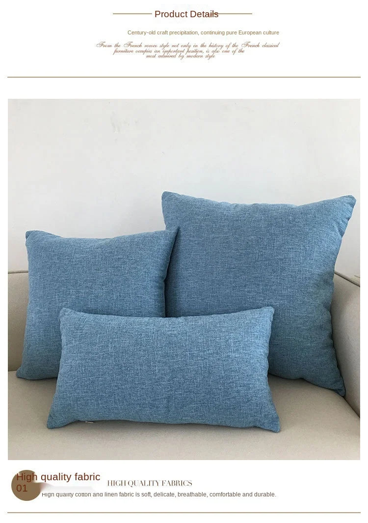 Solid Sofa Cushion Cover 30x50/40x40/45x45/40x60/50x50/55x55/60x60cm Decorative Throw Pillow Case For Car Seat Chair