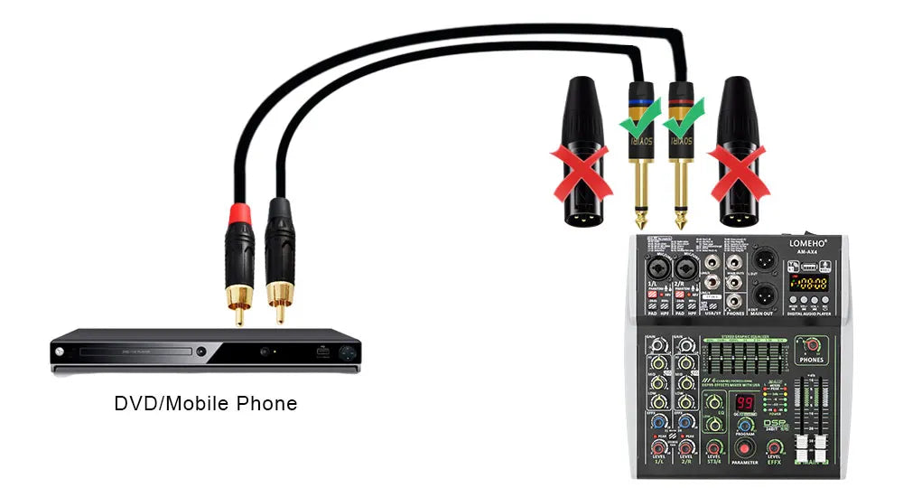 99 DSP Effects Mixing Console Podcast Mini 4/6 Channels Sound Audio Mixer Individual 48V Bluetooth USB PC Play Record AM-AX4/6 Lootquake LLC