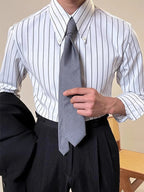 Vintage Striped Printed Slim Shirts Mens Casual Long Sleeve Lapel Buttoned Shirt 2025 Spring Fall Mens Shirt Naple Style Clothes Lootquake LLC