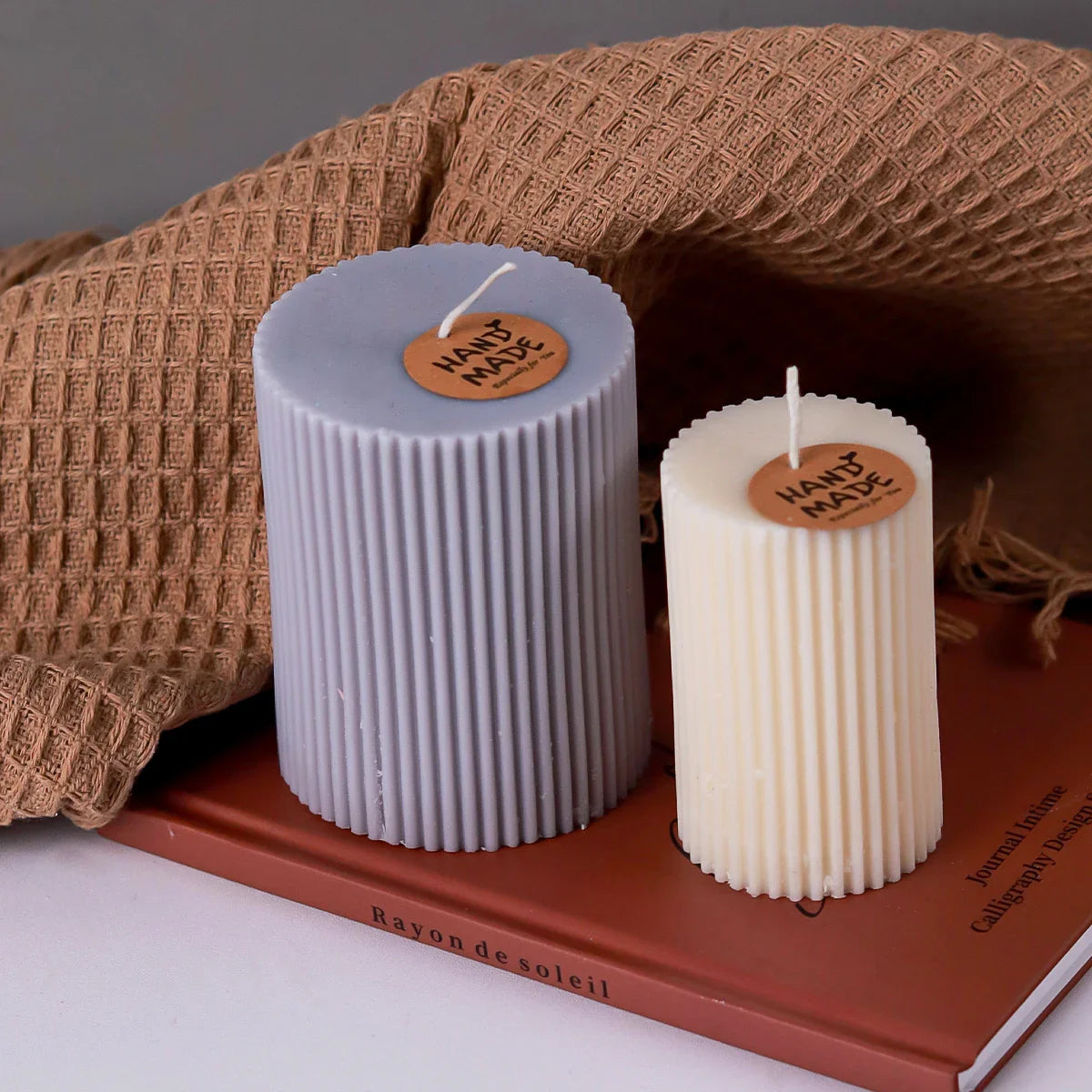 Striped Cylindrical Candle Silicone Mold Handmade Scented Candle Making Wax Mould DIY Crystal Epoxy Resin Craft Molds Home Decor Lootquake LLC