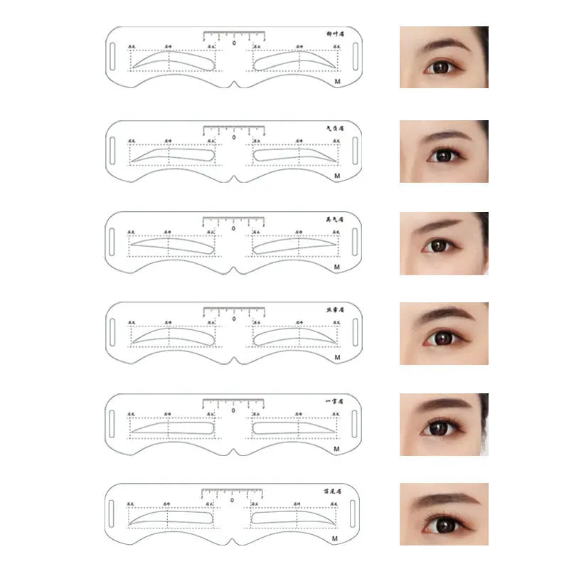 Reusable Eyebrow Stencil Set Soft Ruler Brow Definer Eye Brow Drawing Guide Styling Shaping Grooming Template Card Makeup Tools Lootquake LLC