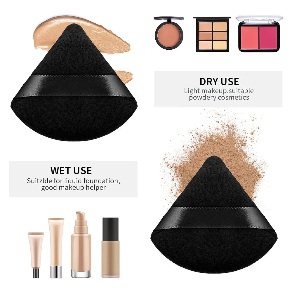 2/3/5/6/12Powder Puff Face Makeup Soft velvet Triangle Powder Puff For Loose Powder Setting Powder Makeup Foundation Beauty Gift Lootquake LLC
