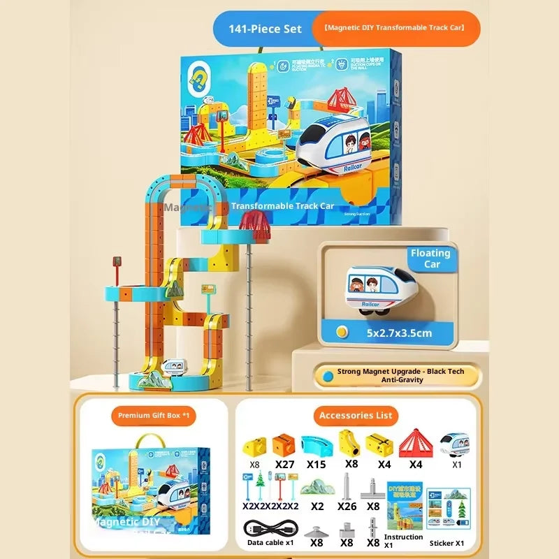 New Children'S Educational Electric Magnetic High-Speed Train Magic Track Cube Diy Magnetic Assembly Toy For Boys And Girls Pi-Mart