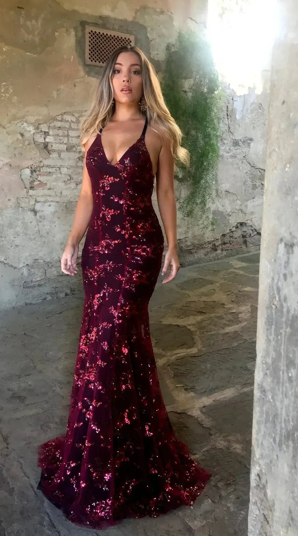 Women Dresses Sleeveless V Neck Pullover Sequins Party Dress Vestidos Formal Floor Length Sexy Wrap Breast Backless Slim