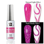5ML Gold Silver Metallic Liner Paint Gel Polish Chrome Mirror Metal Effect Super Bright French UV LED Semi Permanent Nail Gel Lootquake LLC