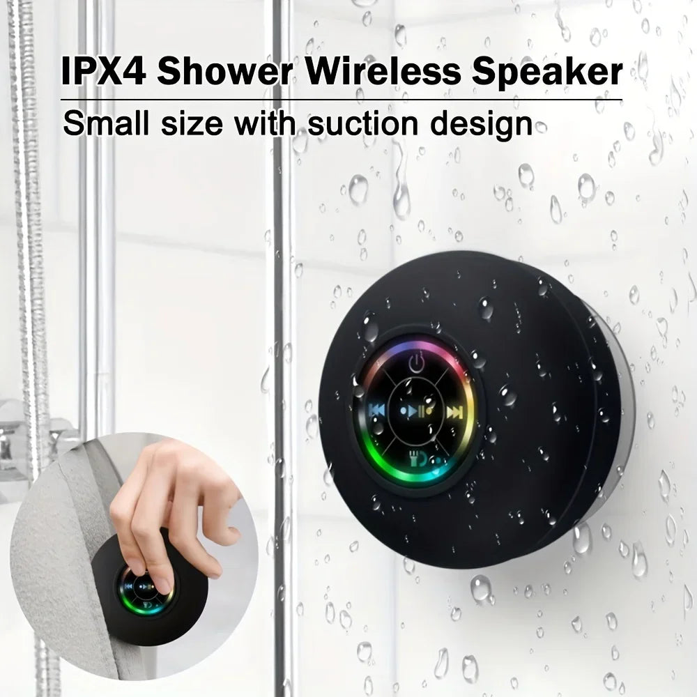 New Bathroom Waterproof Wireless LED Bluetooth Speaker Large Suction Cup Mini Portable Speaker Outdoor Sports Stereo Speaker Lootquake LLC