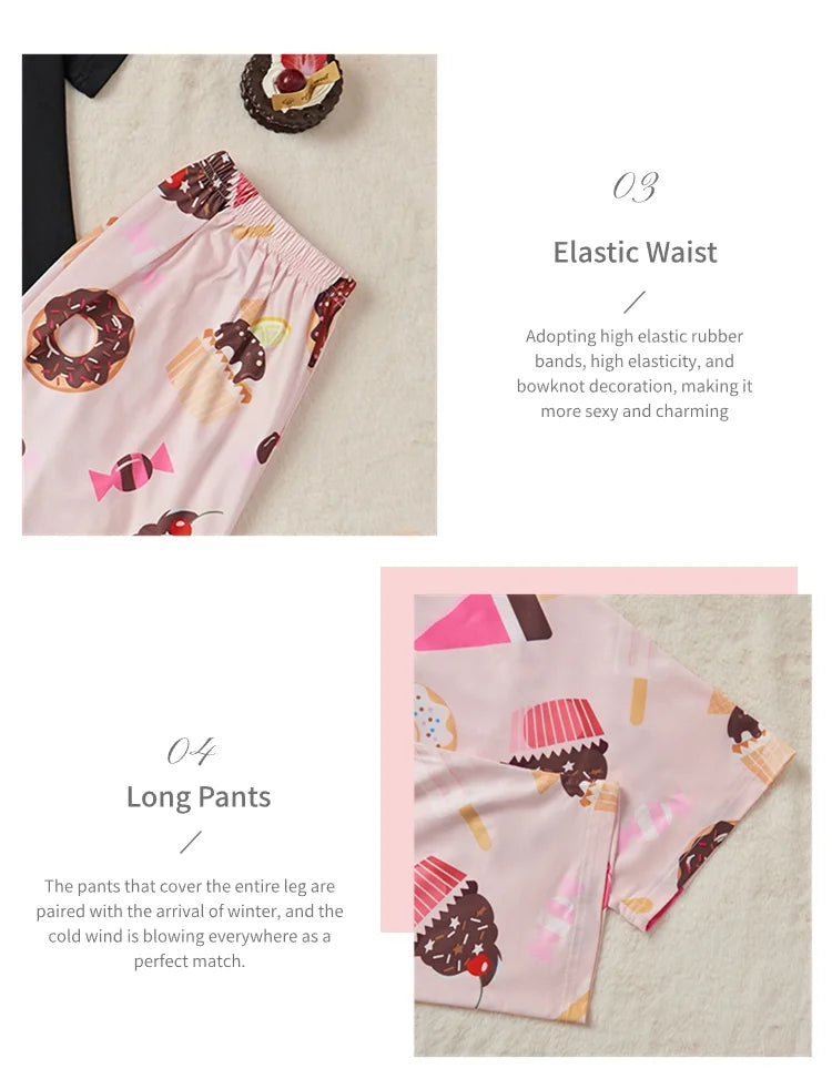 Women's Sleepwear Cozy Heart Print Relaxed Fit Pajama Set Short Sleeve Tee Top & Pants Nightwear 2 Piece Pyjama for All Seasons Lootquake LLC