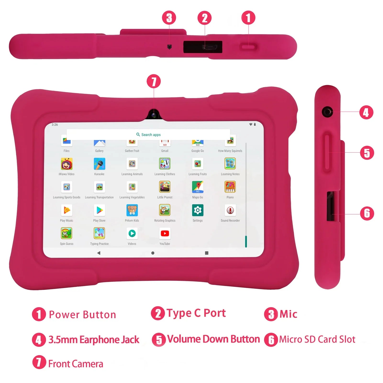 PRITOM 7 Inch Kids Tablet Quad Core Android 10 32GB WiFi Bluetooth Educational Software Installed Lootquake LLC