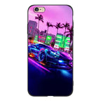 Cute Cover Soft Silicone Print Cars Print Phone Case For Iphone 5s 5 S Se 2016 4.0" Case Phone Cover On  Iphone 6s 6 S Plus Funda Bumper Black Case Sport Race Car Stevvex