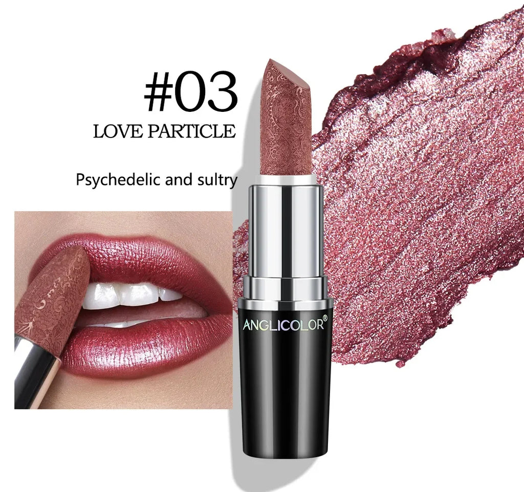 Fine Glitter Lipstick, Quicksand Gold Lipstick Non-sticky Non-fading Lipstick Pearlescent Long-lasting Silky Mermaid Lipstick Lootquake LLC