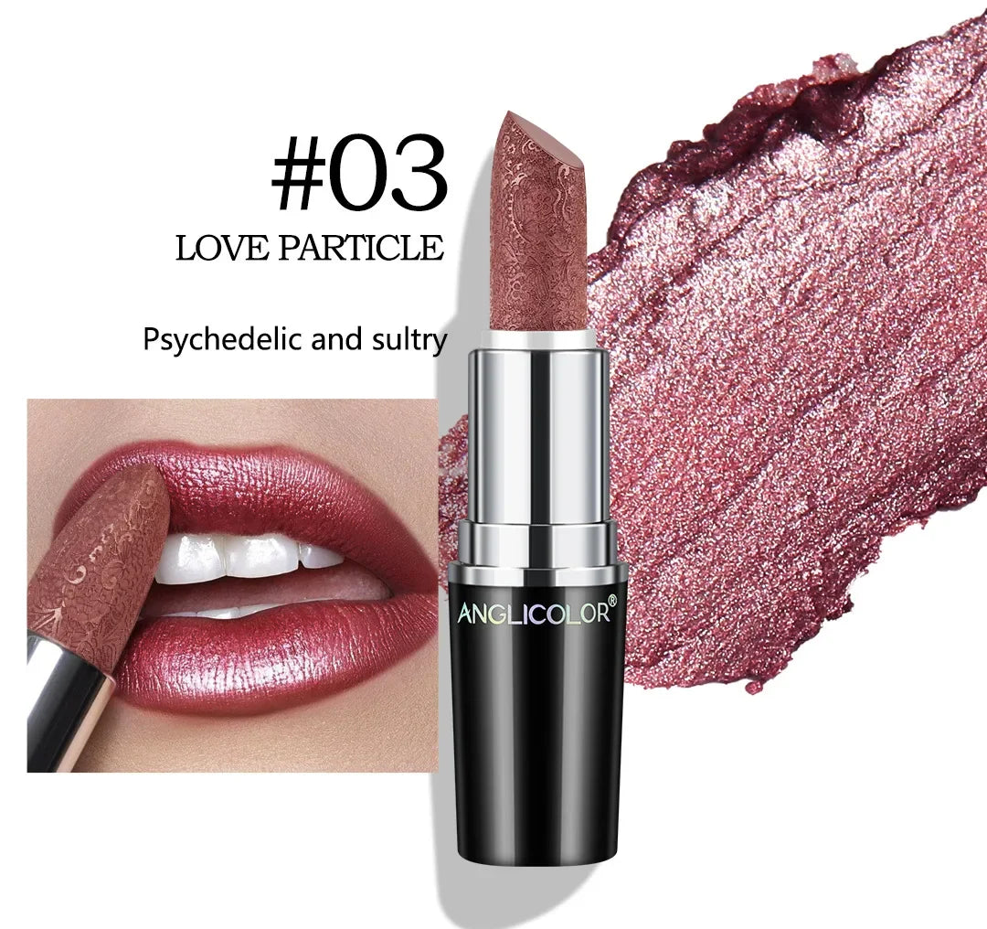 Fine Glitter Lipstick, Quicksand Gold Lipstick Non-sticky Non-fading Lipstick Pearlescent Long-lasting Silky Mermaid Lipstick Lootquake LLC