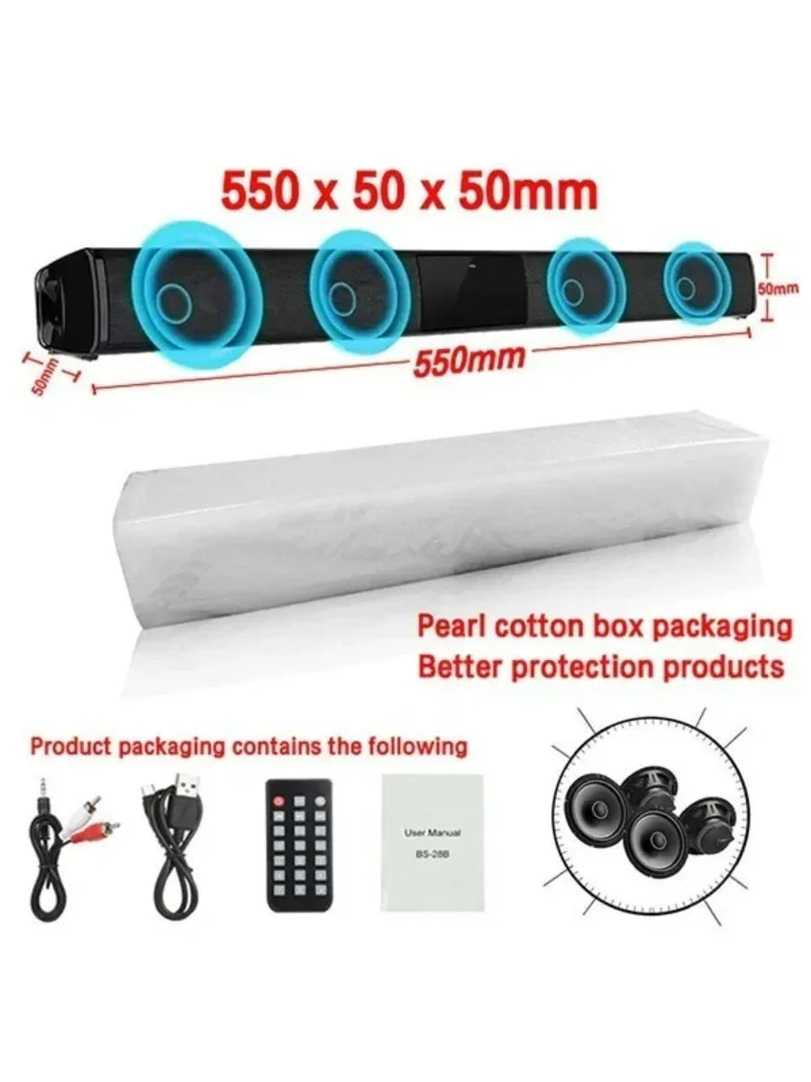 Powerful Wireless Bluetooth Speaker for Home Theater Computer TV Car Sound Box Soundbar Heavy Bass Subwoofer Radio caixa de som Lootquake LLC