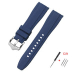 Motorola Moto Curved End Silicone Watch Band, Waterproof Rubber Strap