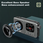 Wireless Bluetooth5.4 Speakers 87.5-108MHz Portable FM Radio Outdoor Radio MP3 Music Player Support Earphone TF Card Video Clock Lootquake LLC