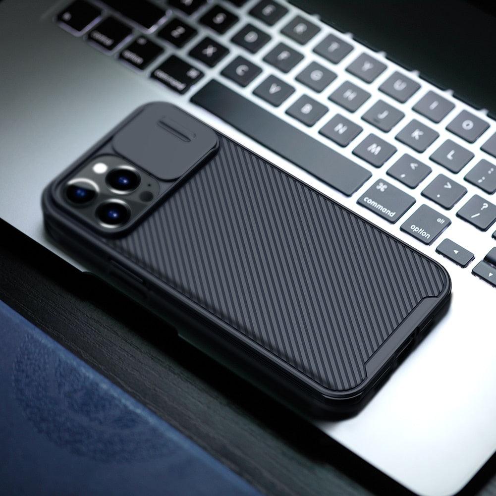 Unique Camera Protection Case for iPhone 14 Pro Max / for iPhone 13 Pro with Slide Camera Cover Protector Hard Cover 12 mini Slim Fit Thin Protective Shockproof Cover with Slide Camera Cover Stevvex