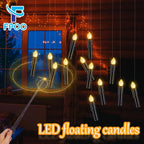 LED Floating Candle for Home Decoration, Flickering Flame, Timing Remote, Battery Operated, Halloween, Christmas,Black Candle Lootquake LLC