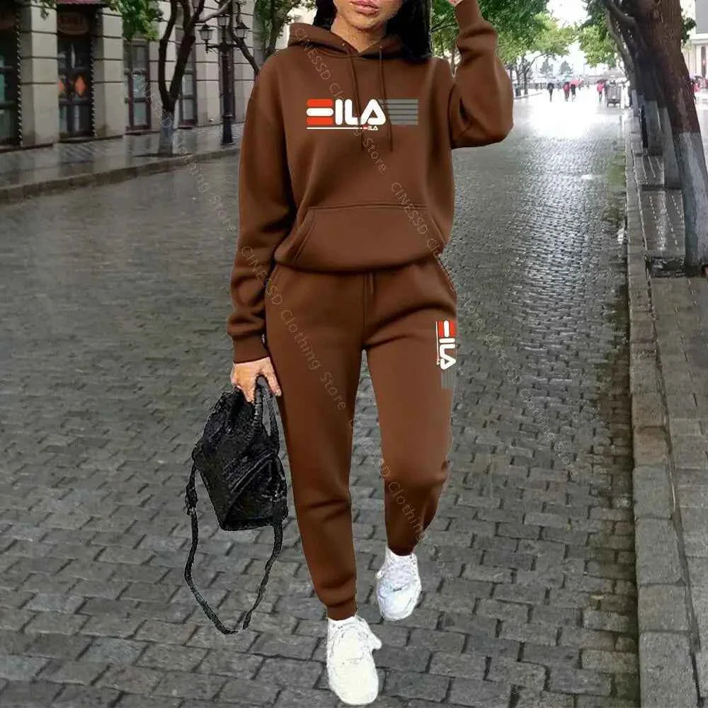 Women's Luxury Hoodie & Pants Streetwear Set THRIXINE