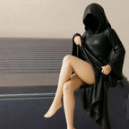 Women Statue Masked Women Desktop Ornament Mysterious Lady Statue for Desk Room Fireplace Shelf Mantel Table Entryway Lootquake LLC