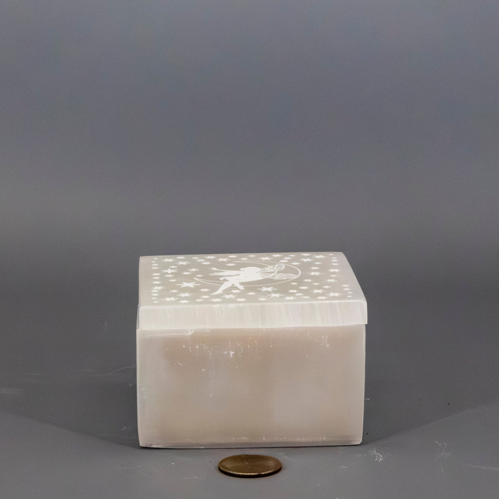 Selenite "Forest Fairy" Jewelry Box
