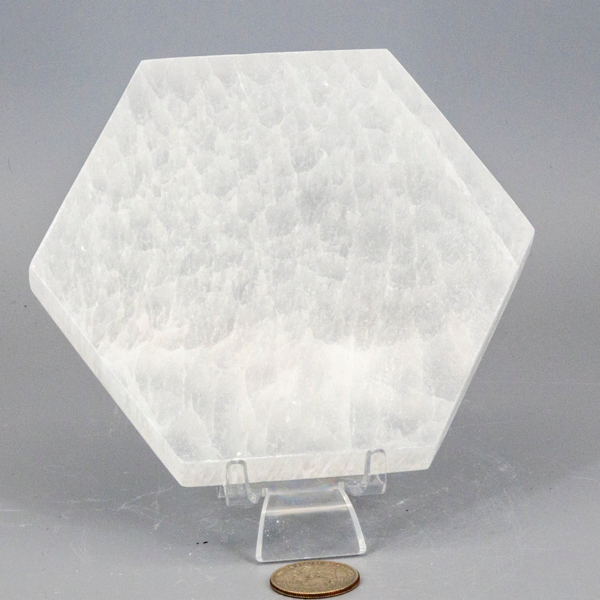 Selenite Hexagonal Charging Plate - Natural Crystal Cleansing Disc 548g Crystal Destiny