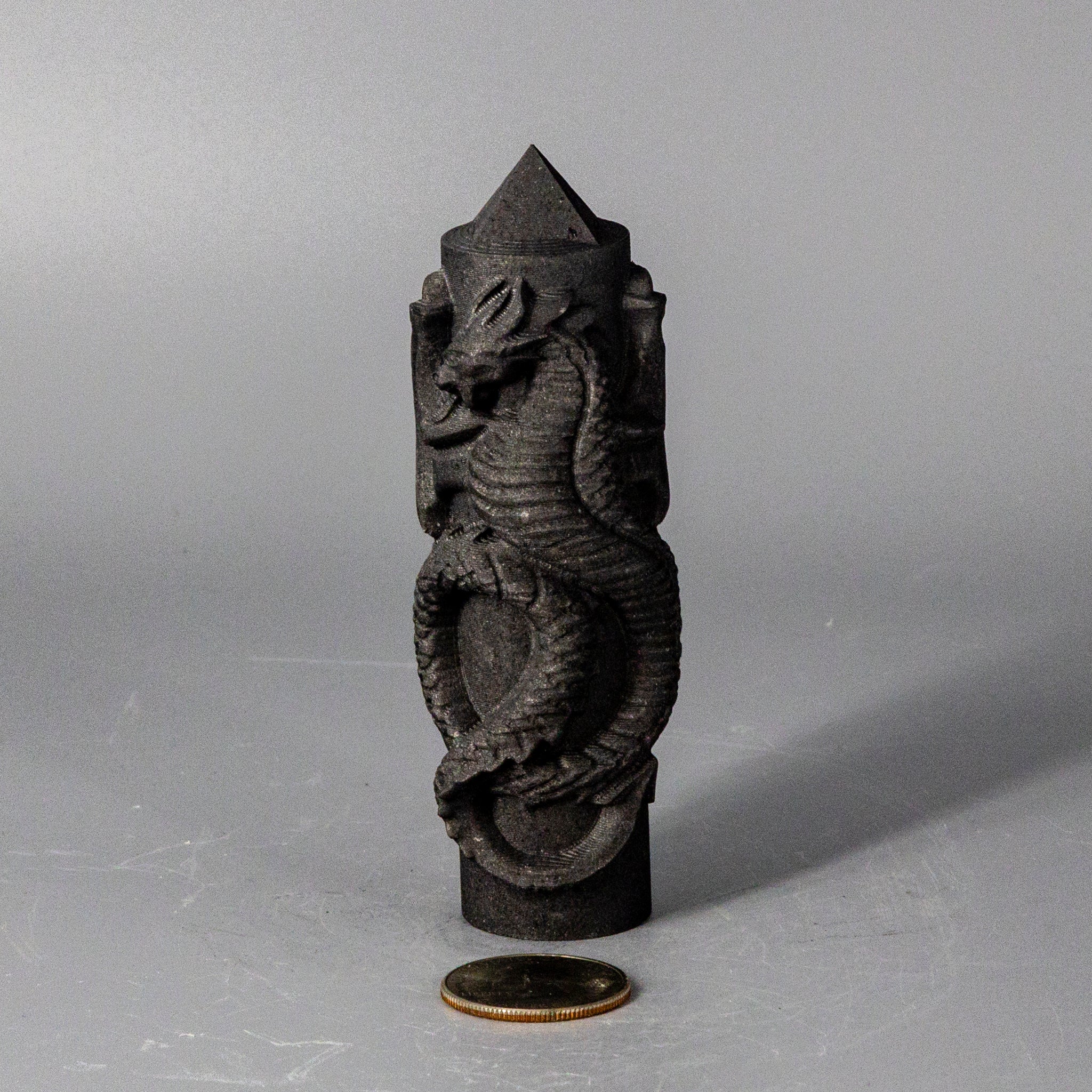 Selenite and Shungite "CNC Machine" Carved Dragon Towers