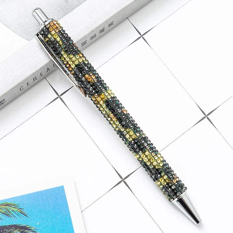 Press Metal Ballpoint Pens Diamond Multi-color Gift Pen Creative Office Supplies Lootquake LLC