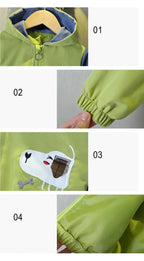 Cartoon Girls Jackets Cute Little Fox Kids Windbreaker Hooded Baby Coat Spring Autumn Children Outwear Toddler Girl Clothes