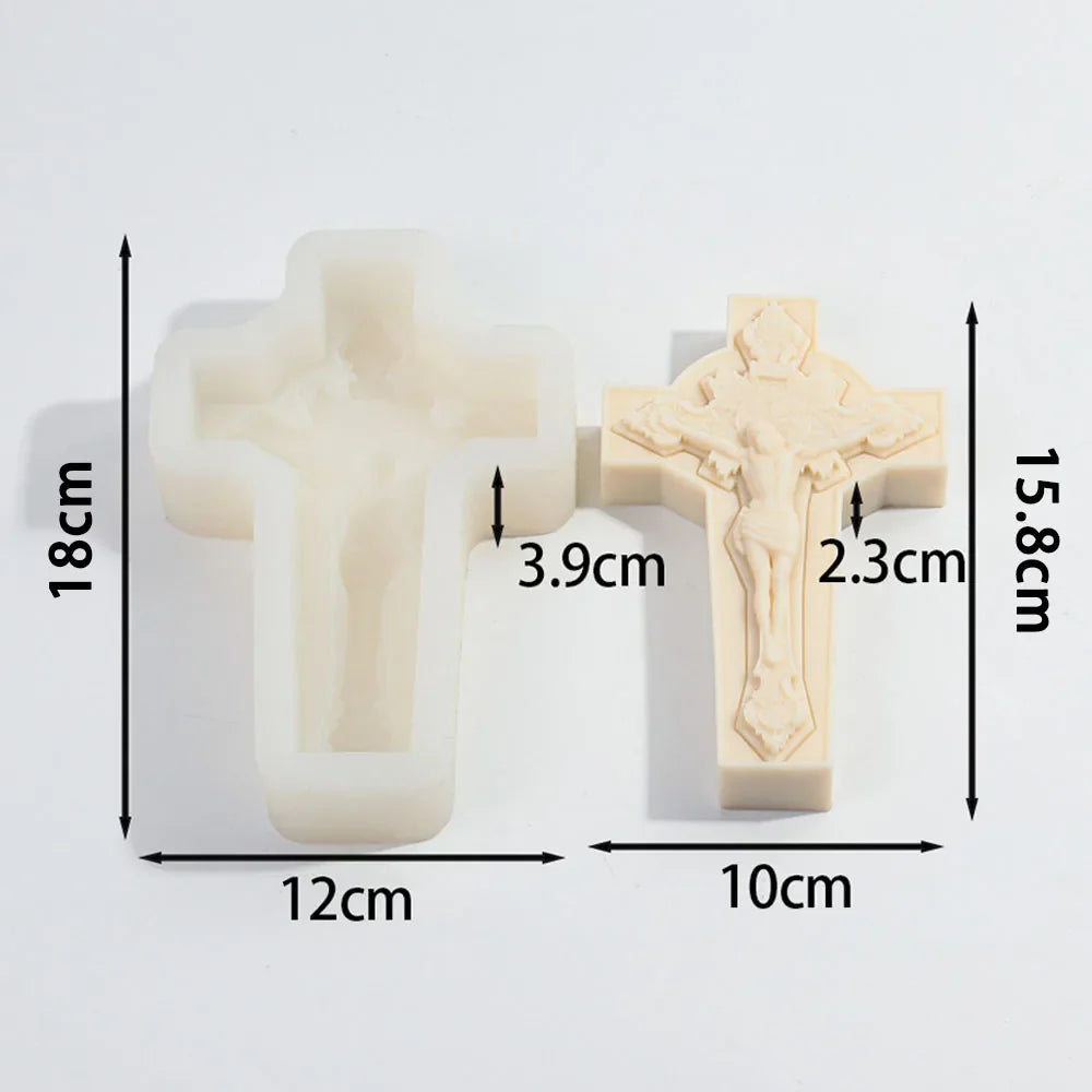 Cross Angel Virgin Mary Jesus Candle Silicone Mold Handmade Greek Mythology Sculpture Plaster Candle Soy Wax Mould Home Decor Lootquake LLC