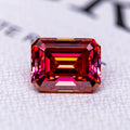 Moissanite Stone Emerald Cut Watermelon Red Color Lab Grown Gemstone Diamond Charms Woman Jewelry Making With GRA Certificate