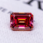 Moissanite Stone Emerald Cut Watermelon Red Color Lab Grown Gemstone Diamond Charms Woman Jewelry Making With GRA Certificate