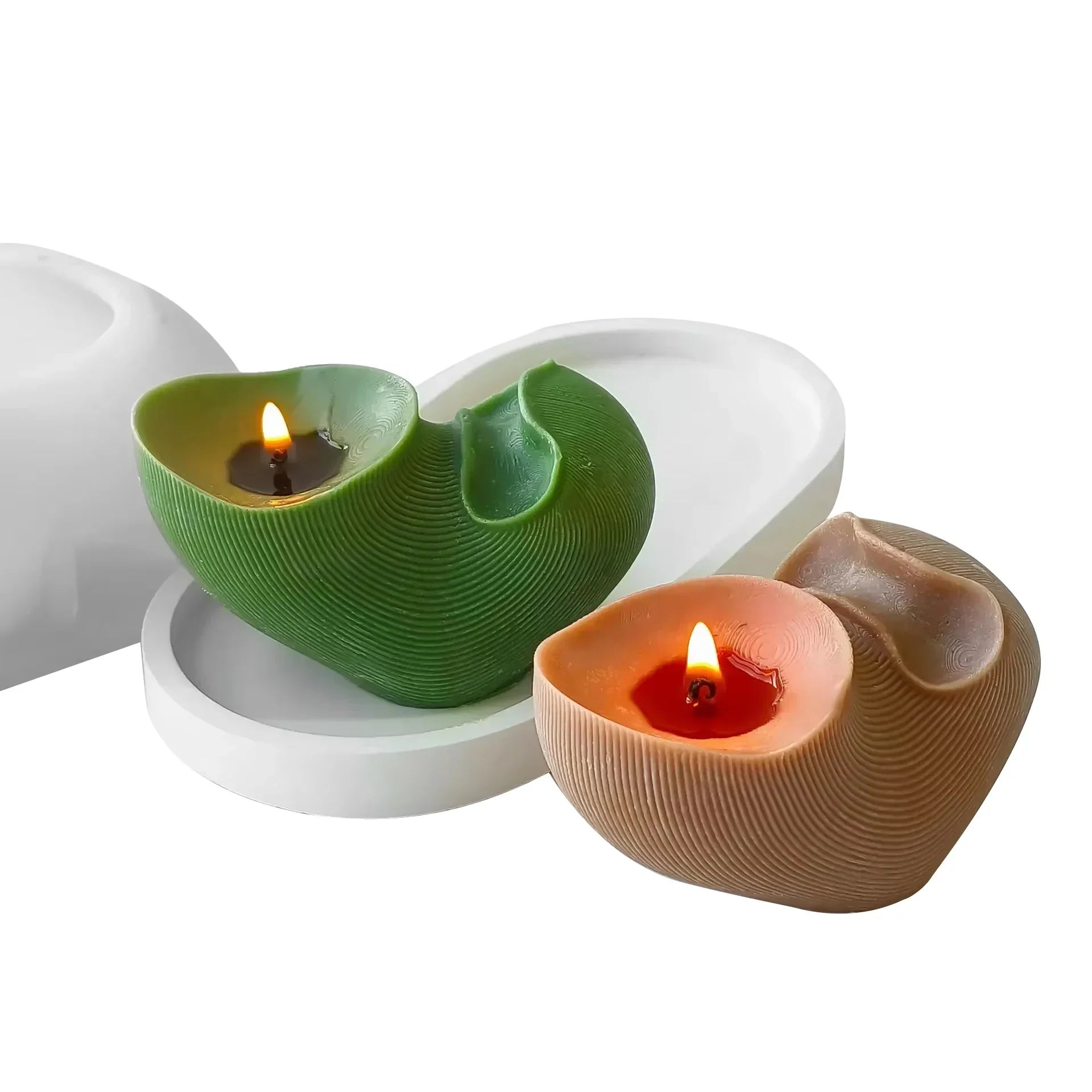 Aesthetic Wavy Fluted Geometric Striped Silicone Wax Candle Moulds Home Decor Unique Sculptural Ribbed Candle Mold Lootquake LLC