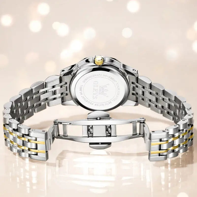 OLEVS Original Brand Elegant Women's Watches Waterproof Luminous Quartz Watch for Lady Necklace Bracelet Gift Box Set Calendar