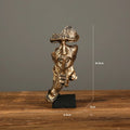 New Creative Abstract Silence Is Gold Abstract Figurine Resin Hand Face Men Statue Sculpture Home Office Living Room Desk Decor Lootquake LLC