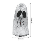 Halloween Disco Ghost Ornament Silver Mosaic Mirror Disco Ghost Tabletop Decor Glitter Spooky Ghost Halloween Tiered Tray Decor