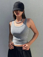 Camisole Tank Soft Cotton Top Women Summer Outfits Tight And Sexy Tank Top Knitted Bottom Shirt And Sleeveless Top For Outerwear