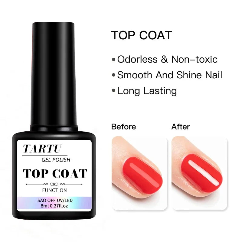 1pc/2pcs/3pcs 8Ml Functional Gel Nail Art Set with Base Coat and Diamond Top Coat,Matte Top ,Soak Off  for Nail Art Design Tool Lootquake LLC