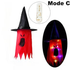 Halloween Glowing Witch Hat Lanterns Hanging Decoration for Garden Porch Room Indoor Outdoor Holiday Party Props Decor