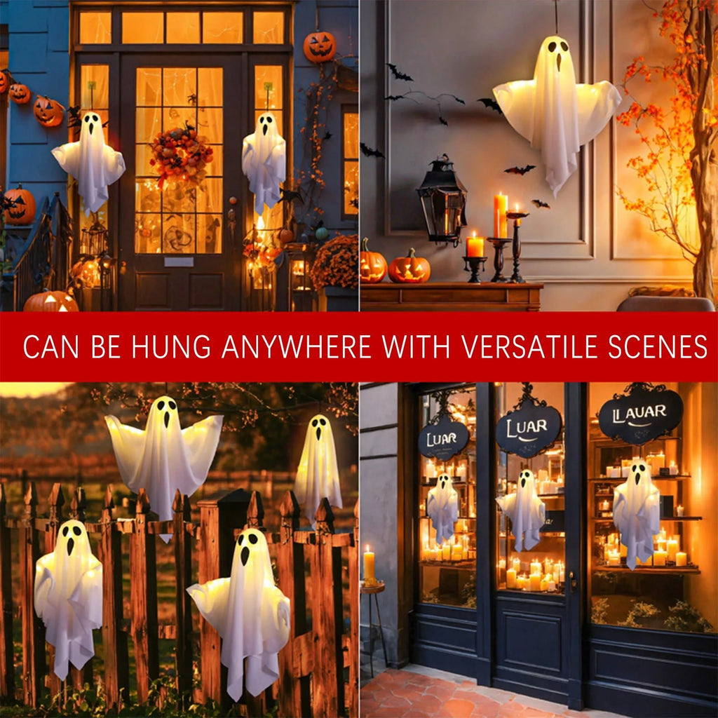Halloween Ghost Hanging Decorations Halloween Hanging Light Up White Flying Ghosts Tree Window Wall Scary Ornament 50X40cm Lootquake LLC
