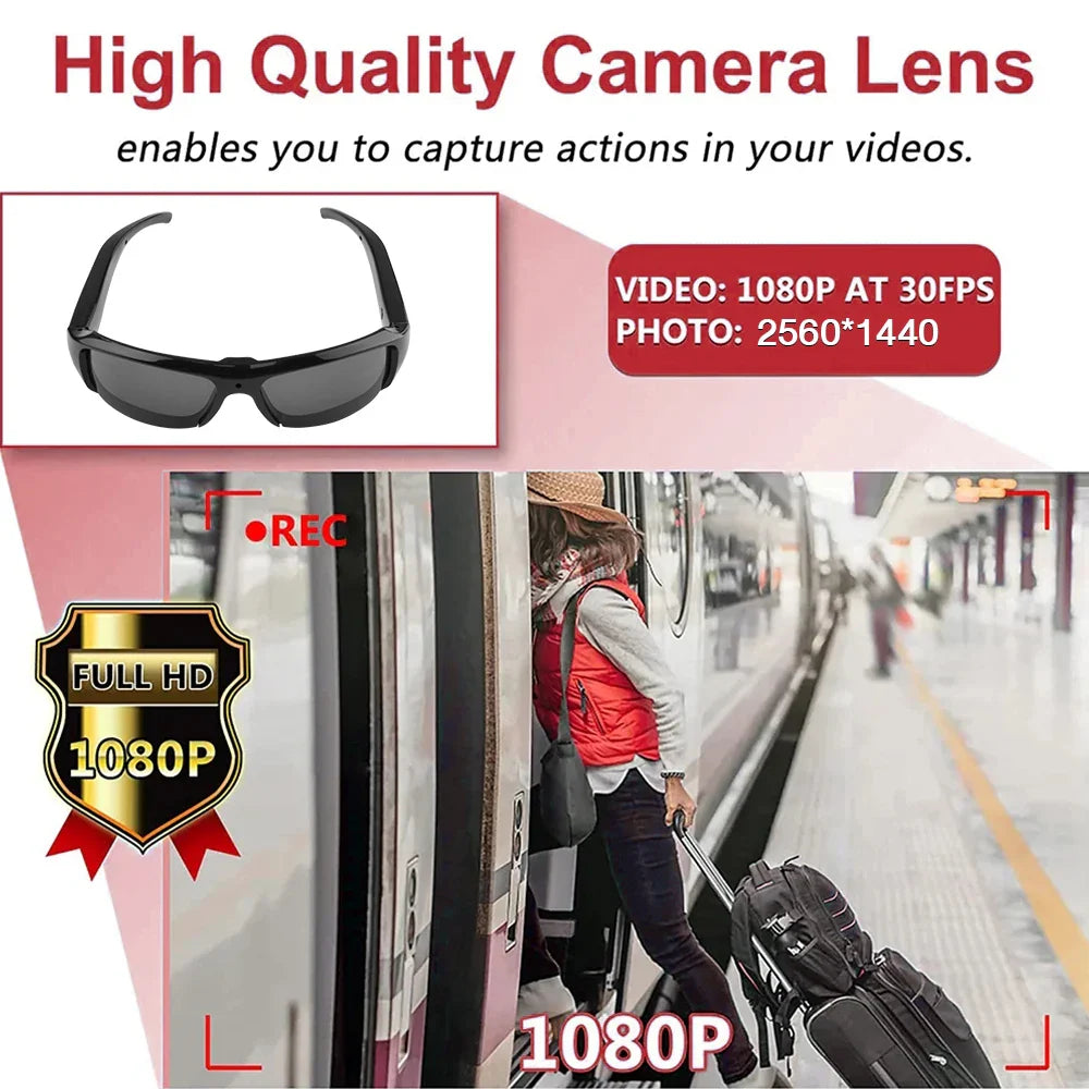 Glasses Camera HD 1080P Video Take Photo Outdoor Video Recorder Cycling Wearable Protable Mini Camera One Button Control Lootquake LLC