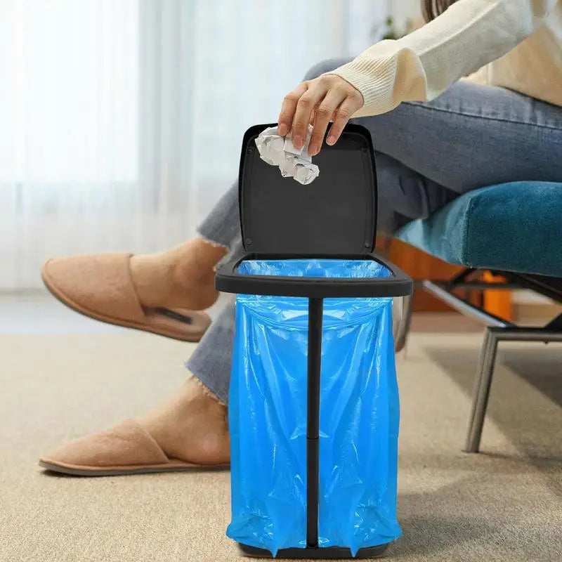 Garbage Bag Holder Rubbish Bin Stand Telescopic Garbage Holders Waste Storage Frame with Lid for Living Room Yard Lawn Camping Lootquake LLC