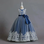 New Christmas Party Princess long dress children's dress children's gauze lace birthday party dinner ball big butterfly dress