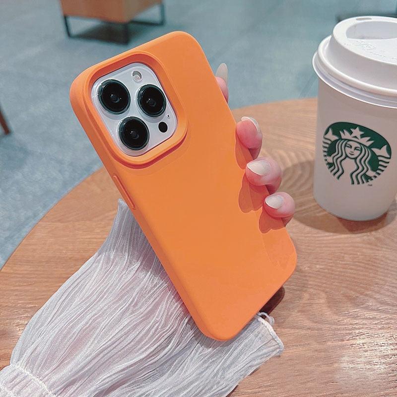 Silicone Soft Thick Protective Rubber Phone Basic Case For iPhone 14 13 Pro Max Case Luxury Silicone Phone Case for iPhone Solid Color Classic Camera Protection Case Stevvex