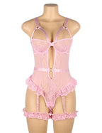 Comeondear Suspenders Women Teddy Leotard Sexy Plus Size Rompers Lingerie Underwire Lace Garter Bodysuits Slim Jumpsuit Pajamas