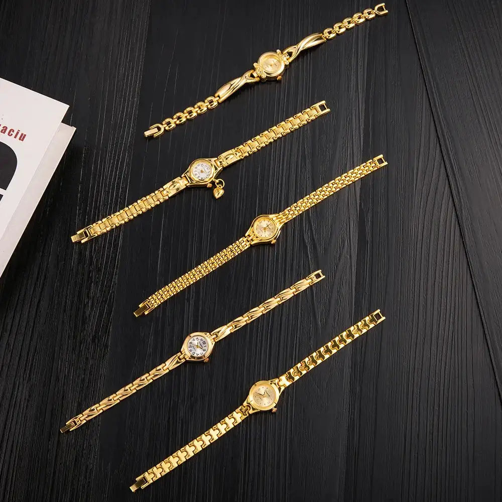 Luxury Women Watch Rhinestone Gold Bracelet High Quality Classic Stainless Steel Watches Quartz Women Wristwatch Gift for Woman