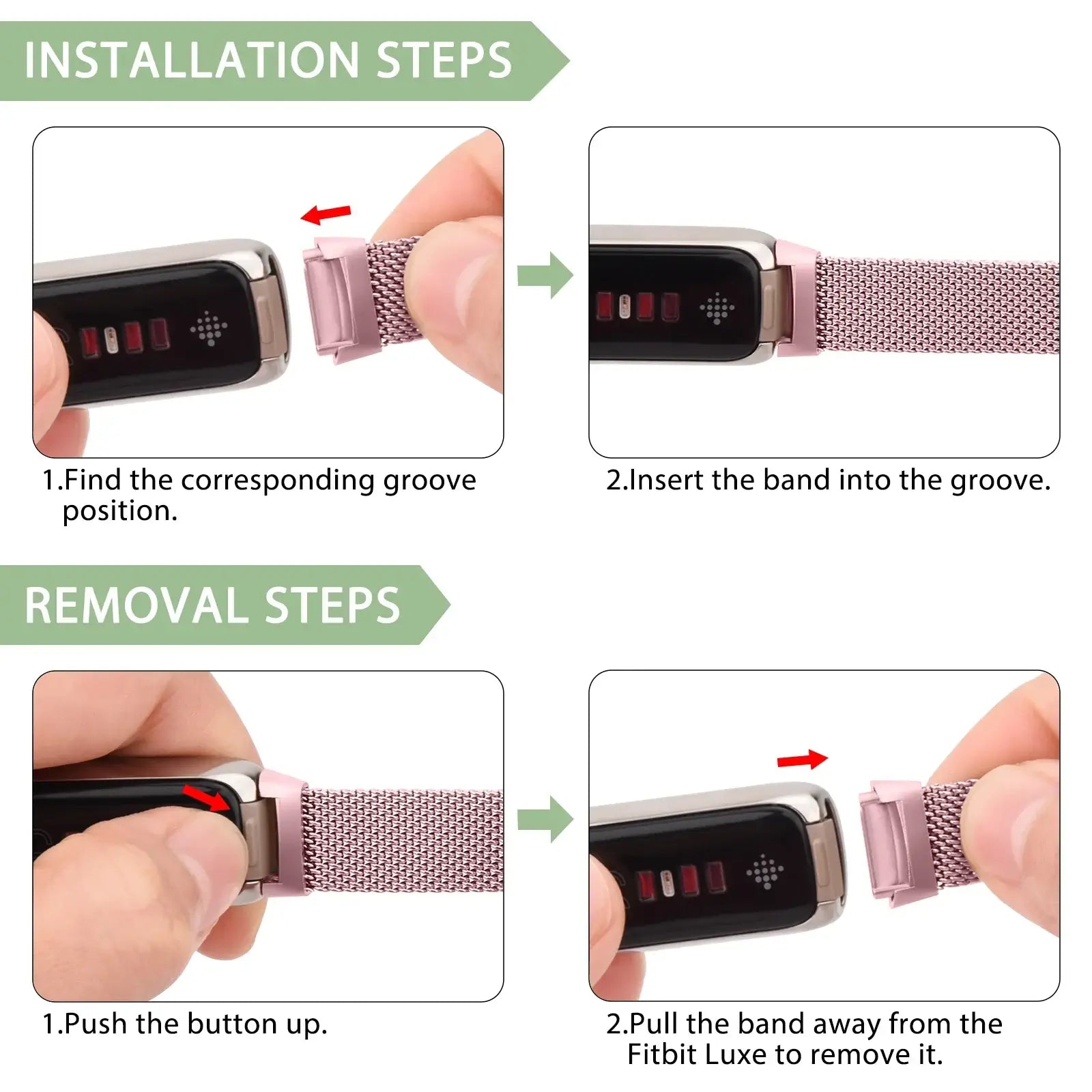 Fitbit Luxe Steel Magnetic Band - Elegant Mesh Design - SJB-DIAMOND ELITES
