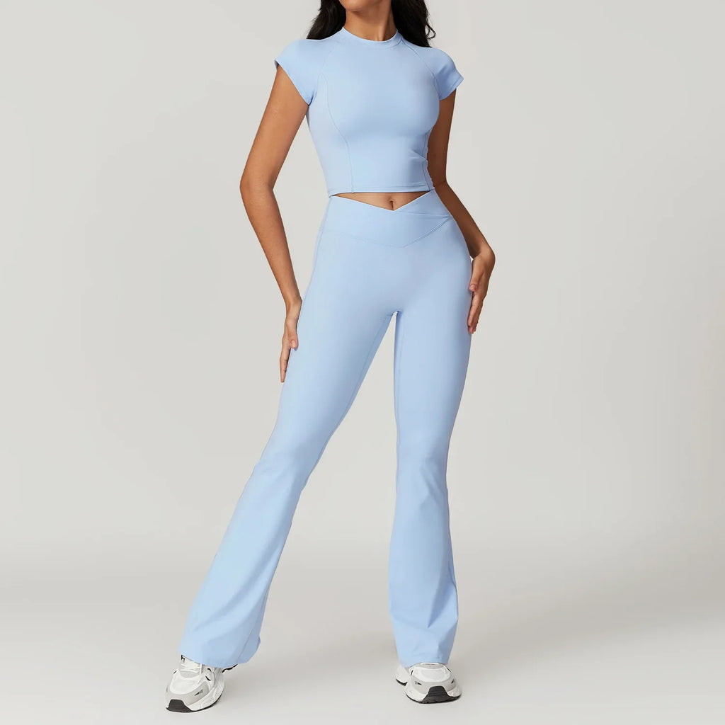 Women's 2-Piece Yoga Set: Crop Top & Leggings THRIXINE