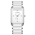 Women's Ceramic Square Bracelet Watch Rose Gold Quartz